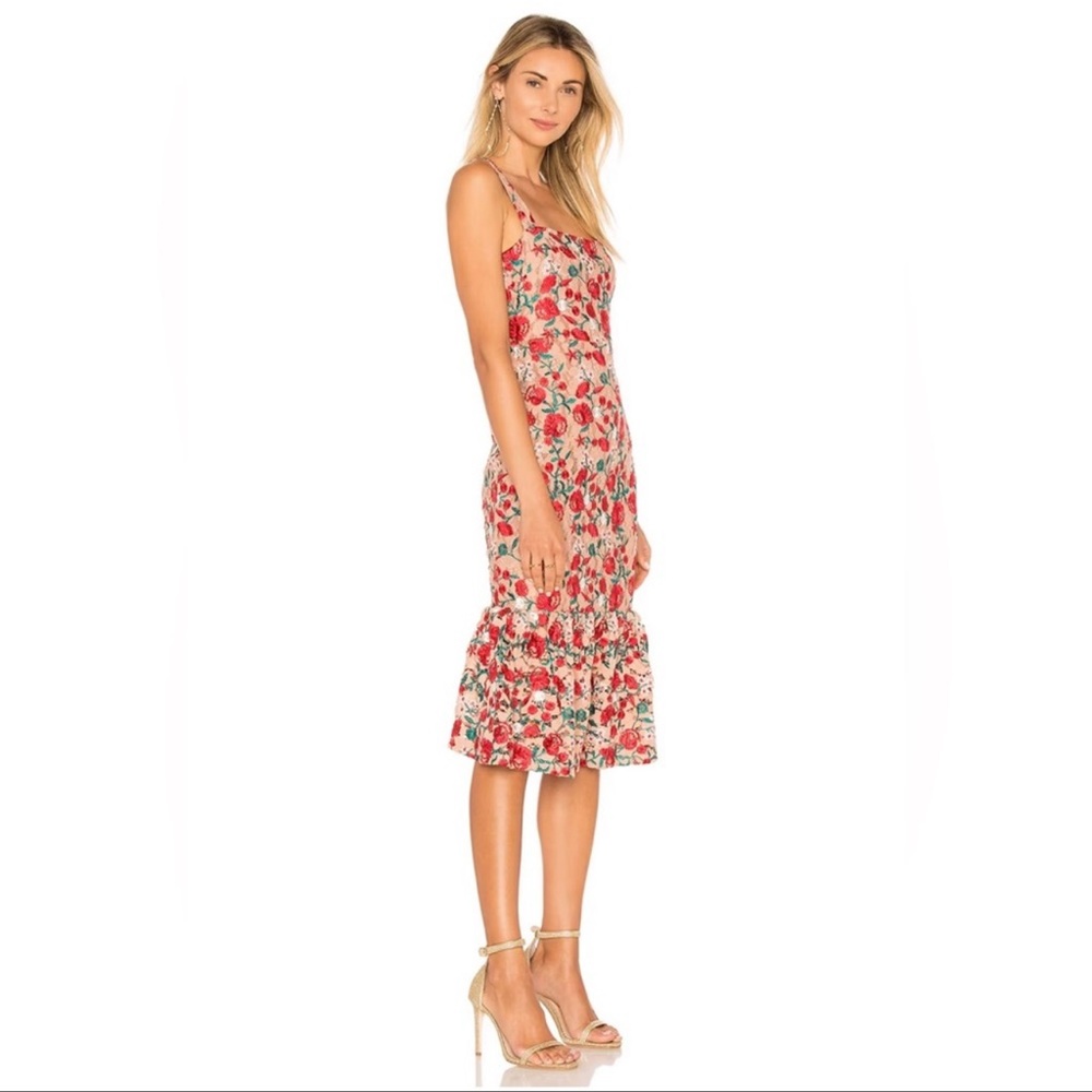 Lovers + Friends Under The Stars Midi Dress in Dark Nude Floral Size Small - Picture 10 of 10
